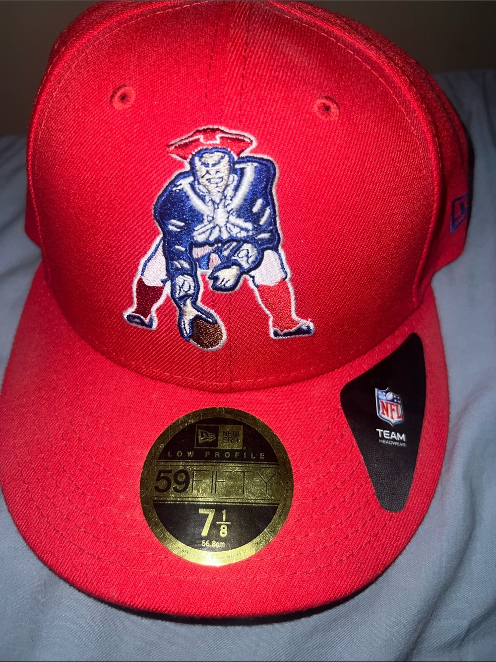 New Era Red Patriots Throwback Fitted Cap